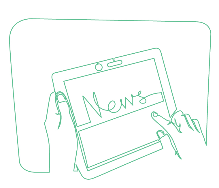 News on a tablet illustration