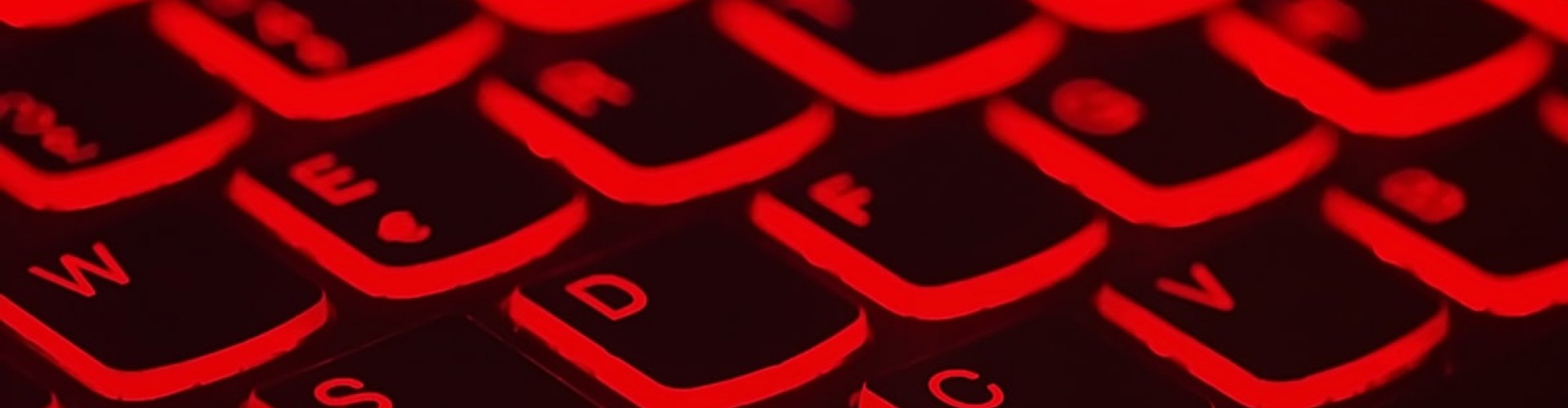 computer keyboard with red backlighting