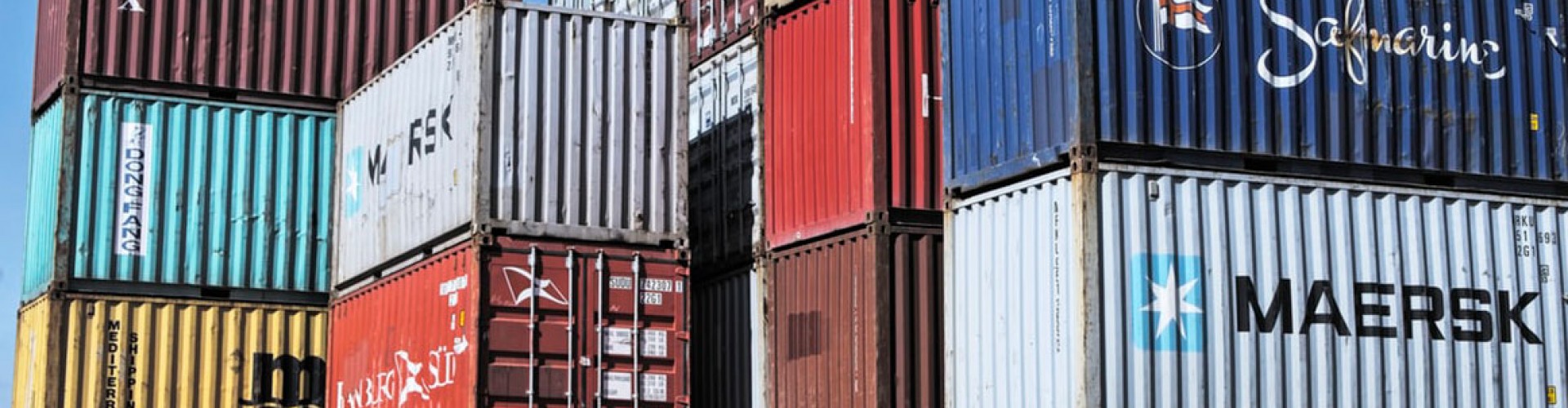 stack of colourful shipping containers