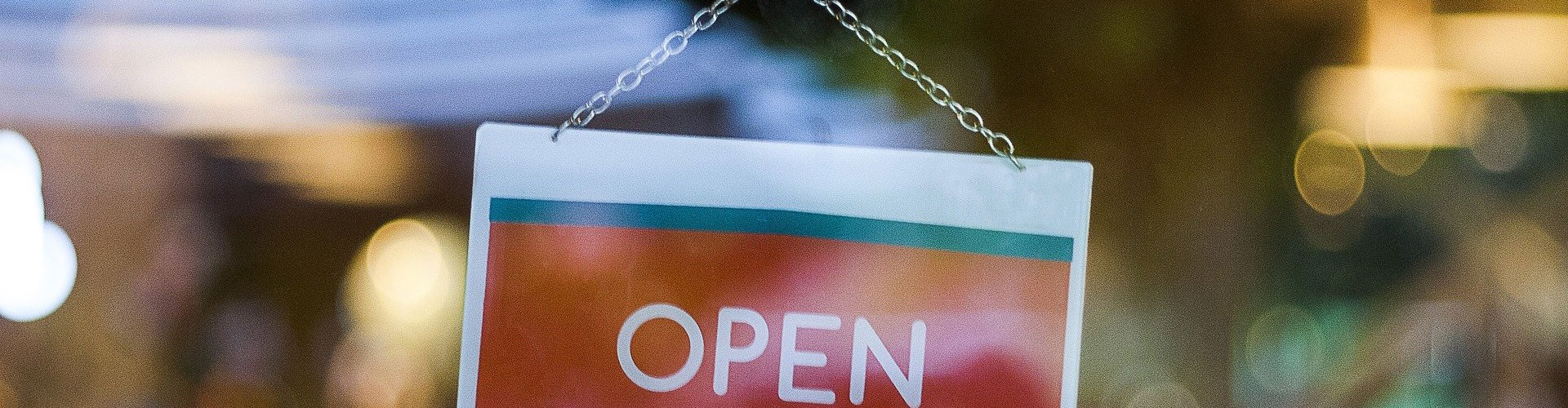 open sign on shop door