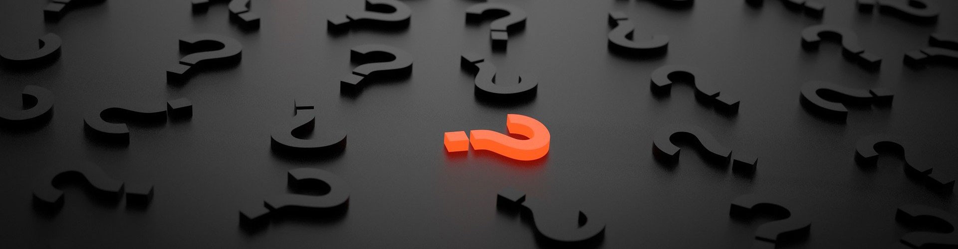 red 3D question marks on black background