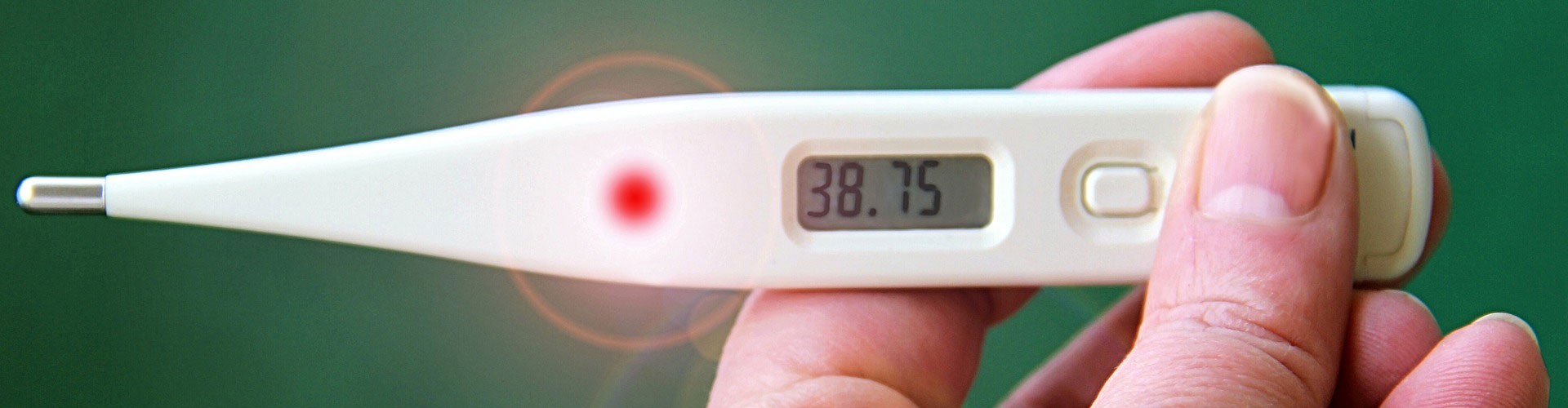 a thermometer showing a fever