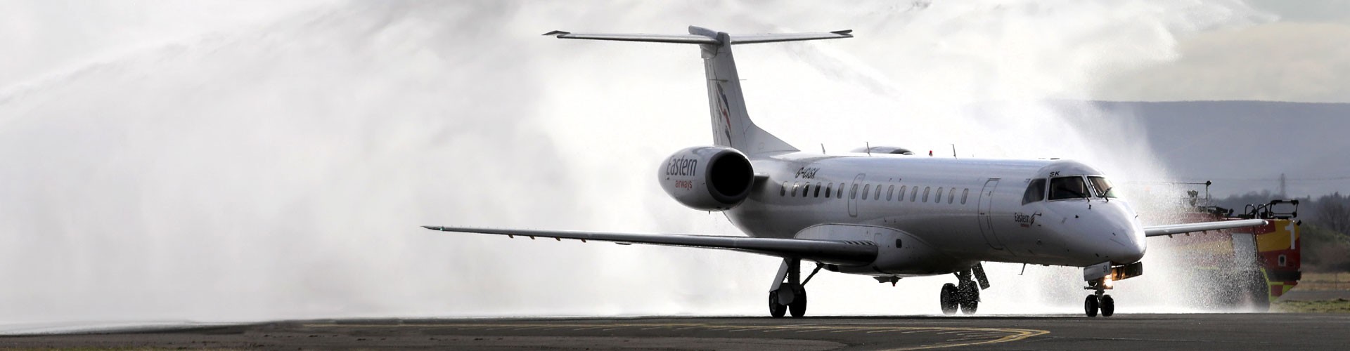 eastern airways plane on the ground being washed