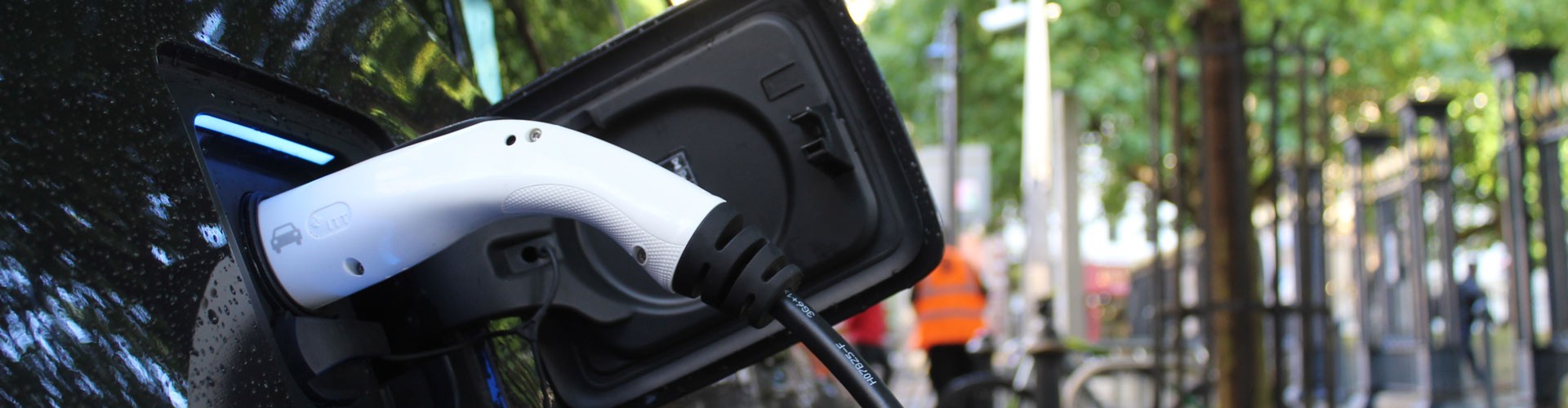 electric card charging on the street