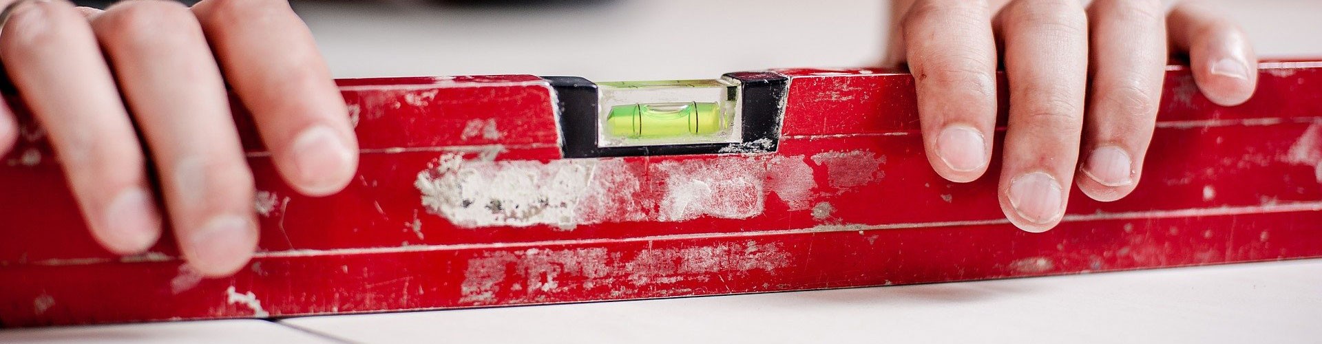 red spirit level close up