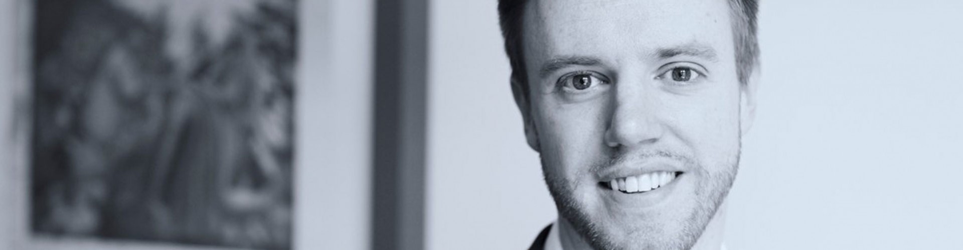 Louis Mathers, FOLK2FOLK Co-Founder and Director black & white portrait