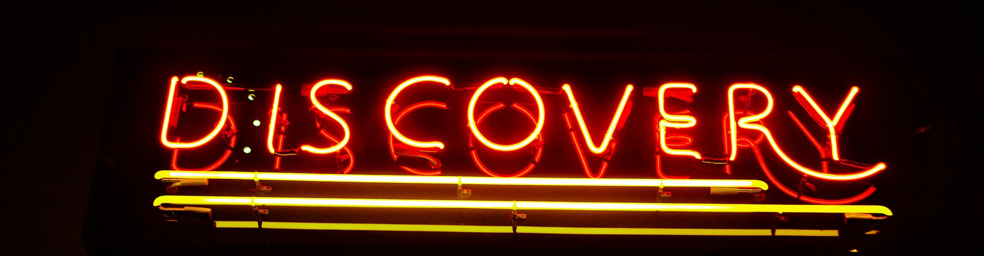 discovery neon sign