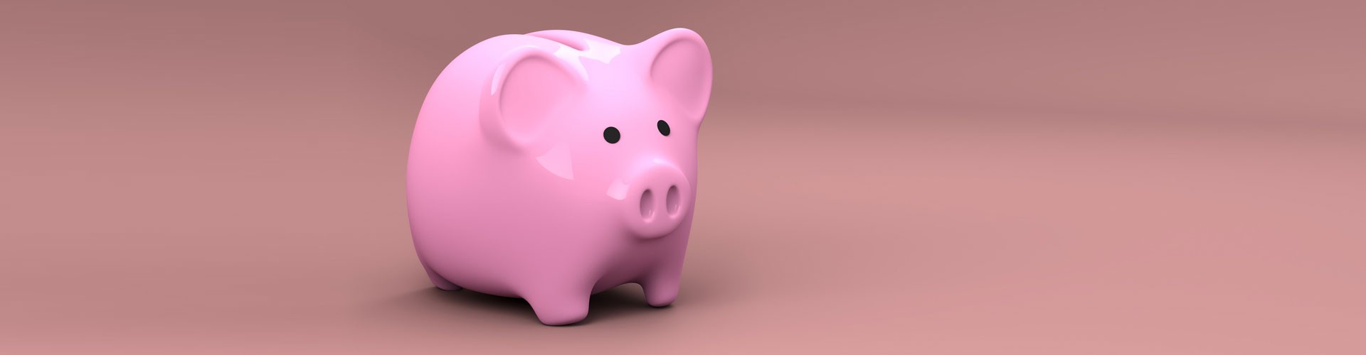 pink piggy bank on pink background