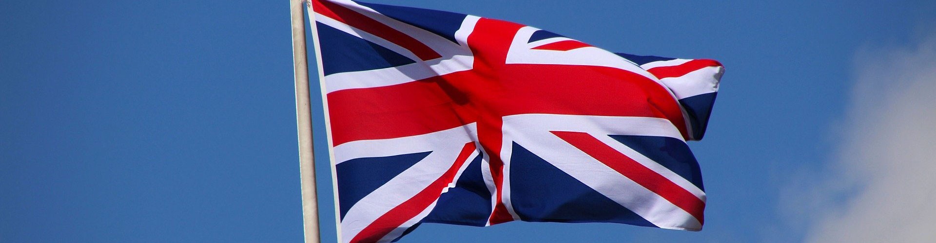 uk flag against blue sky