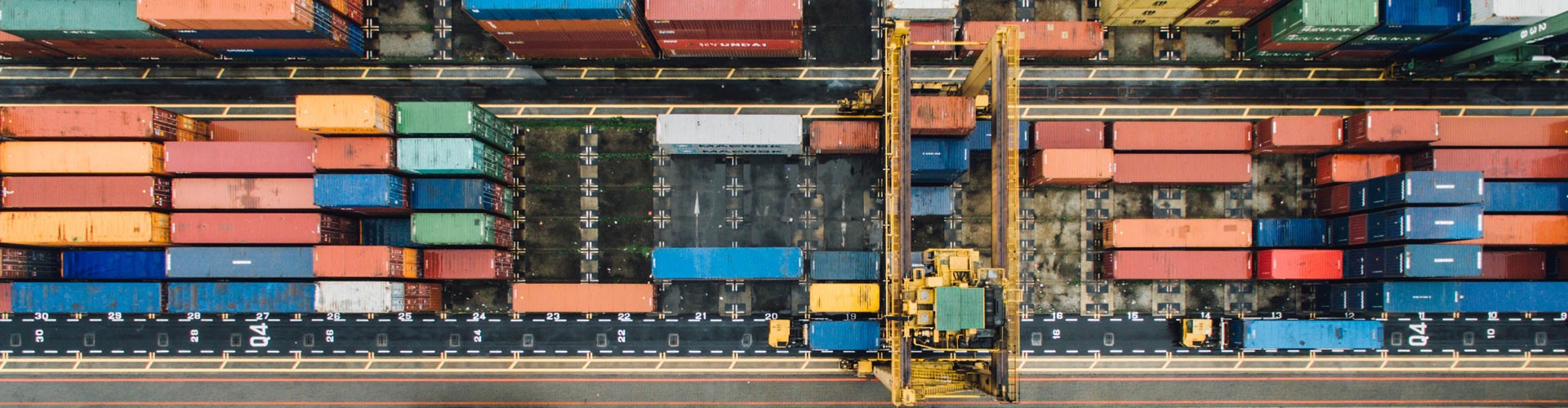 shipping containers from above