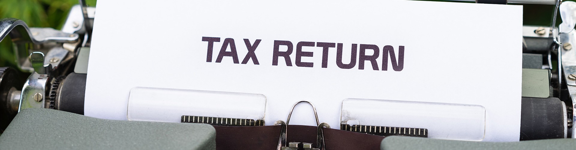 tax return on typewriter 