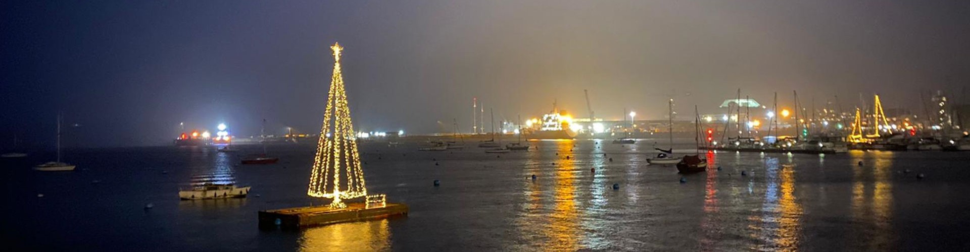 WorkFloat christmas tree in falmouth harbour