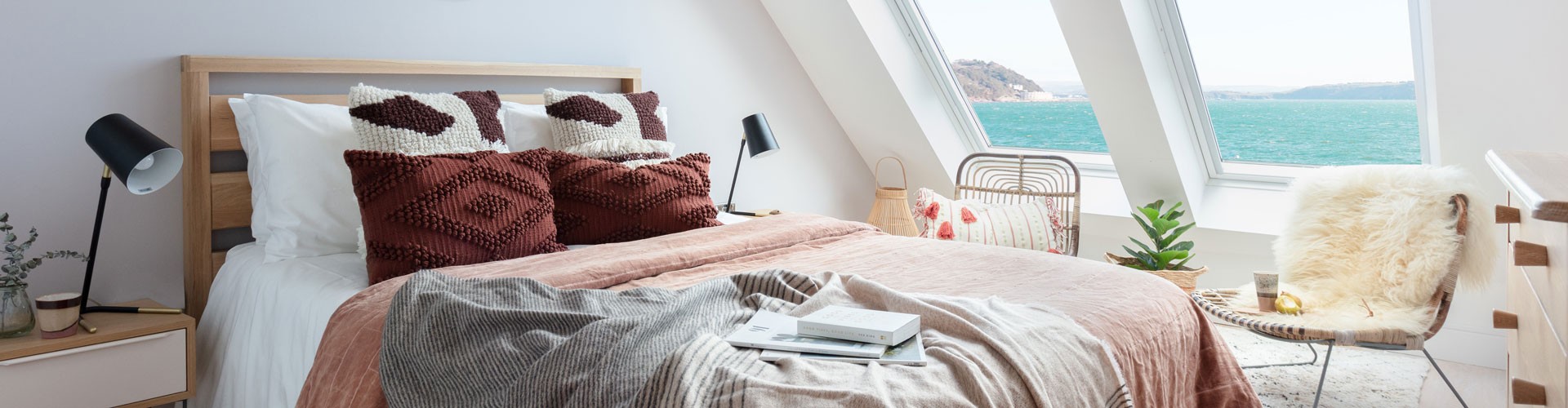 Beach Retreats penthouse bedroom with seaview