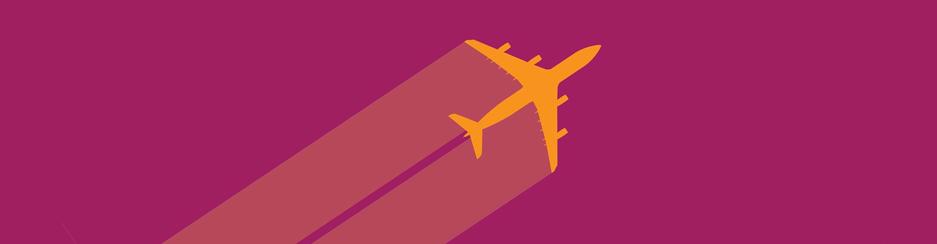 illustration of an orange aeroplane on a pink background