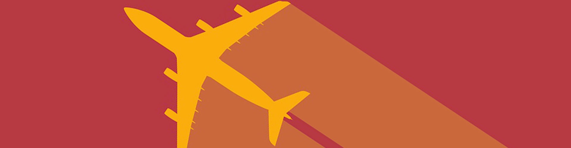 aeroplane graphic in red and orange