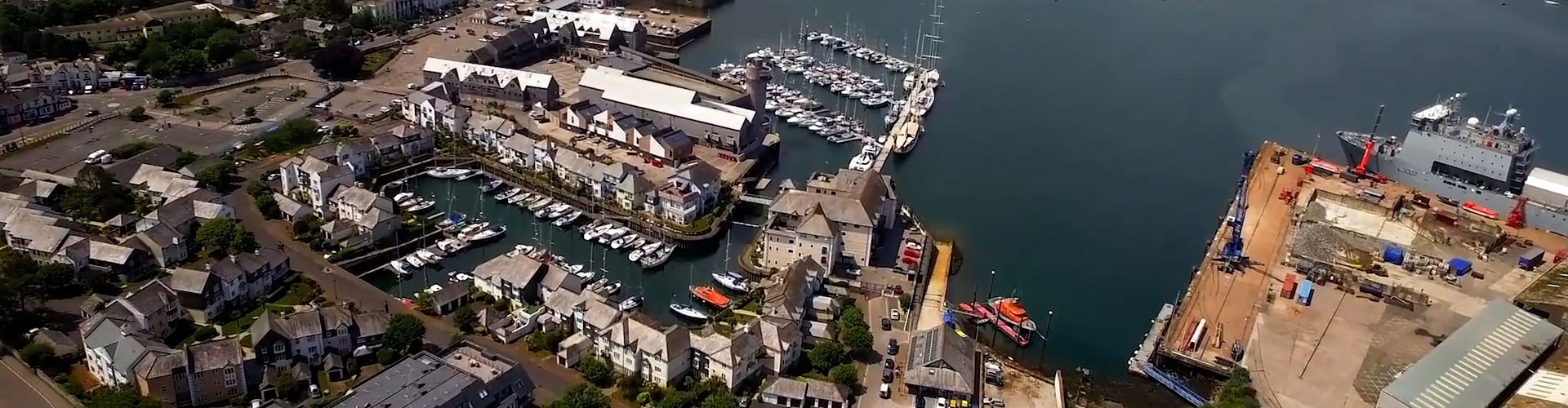 arial view of falmouth harbour