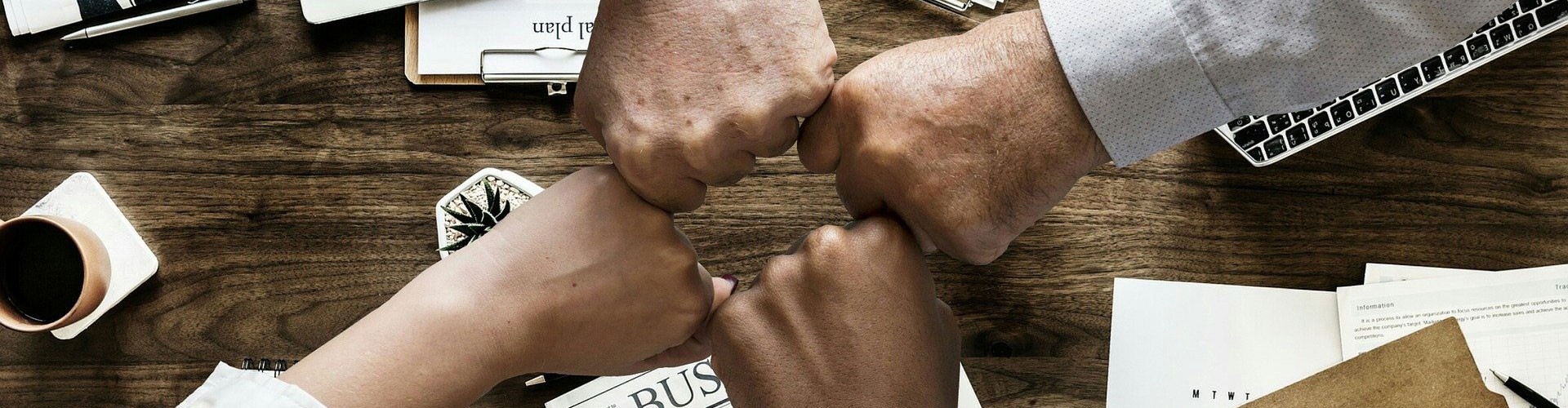 business people joining together