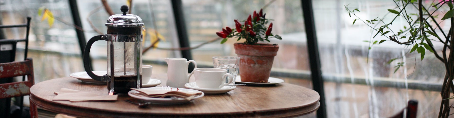 empty cafe table