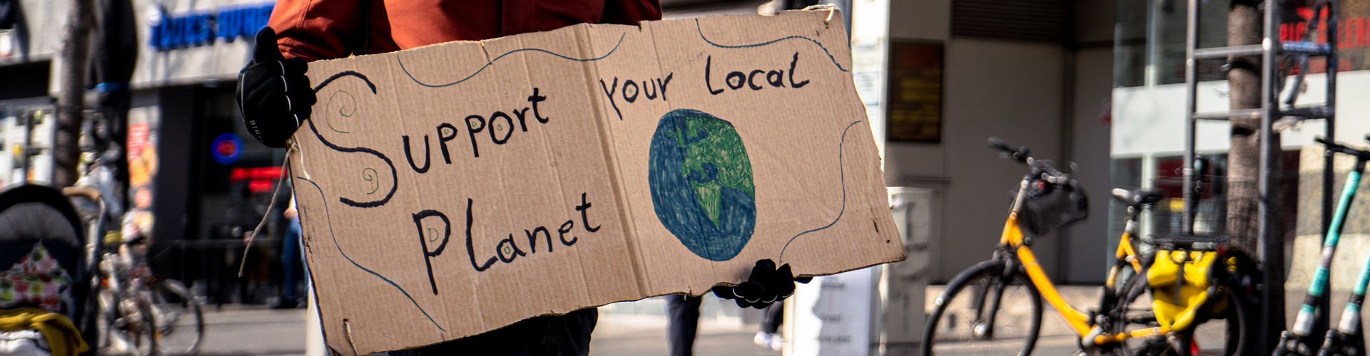 climate emergency protest banner