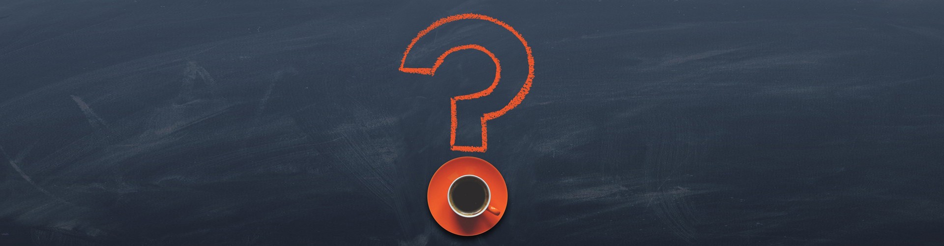 question mark with coffee cup 