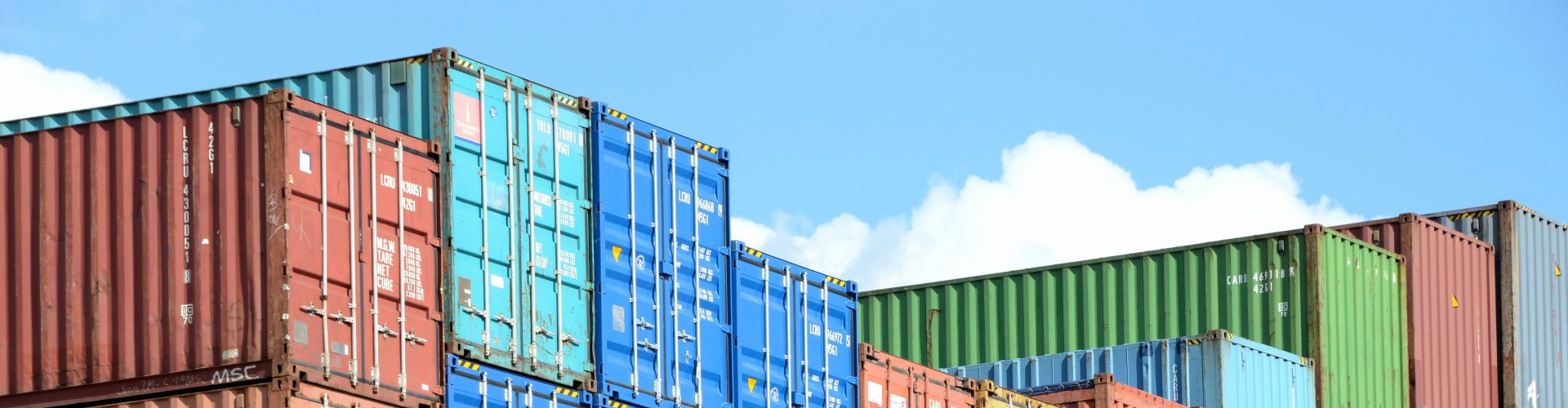 Shipping containers and blue sky