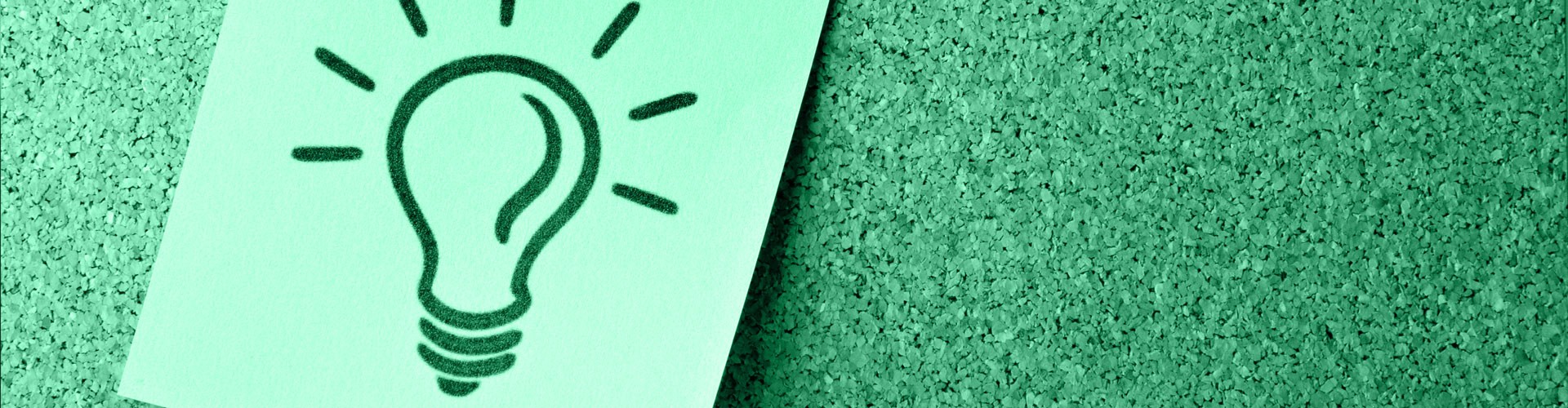 lightbulb on postit
