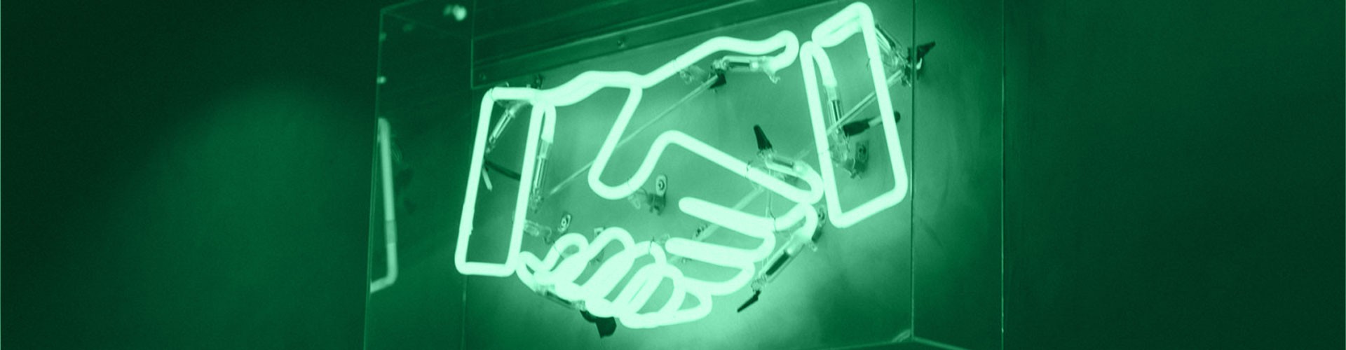 neon sign handshake