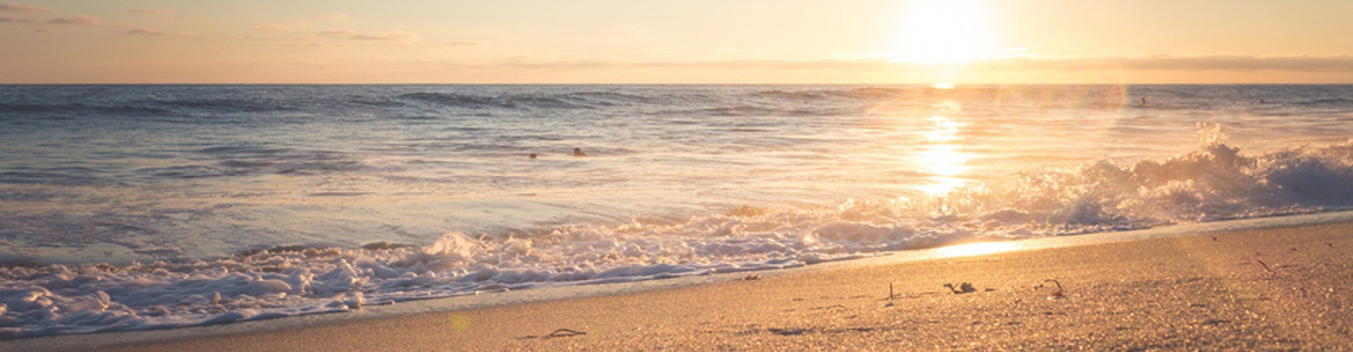 Sun goes down on beach