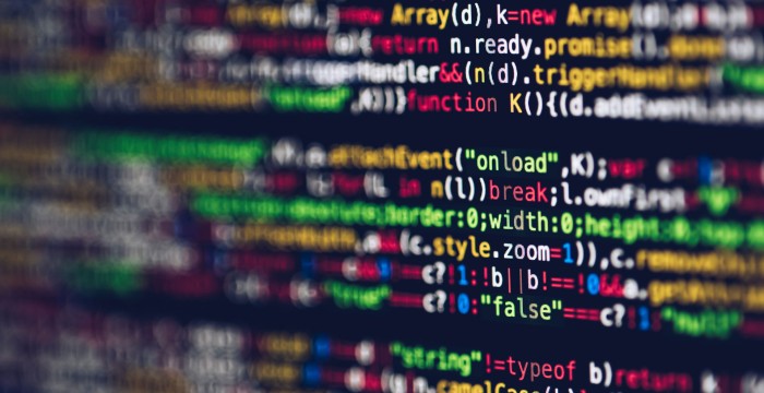 close up of multicoloured computer code