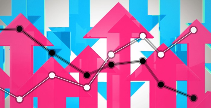 graph pink up arrows