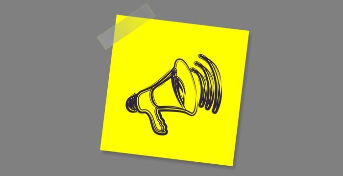 megaphone on yellow background