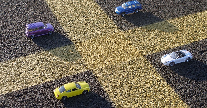 toy cars in car park
