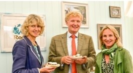 Co-chairs of the Cornwall Christmas Fair Committee, Kate Holborow and Jane Hartley welcome Nick Rodda as a partner sponsor. 