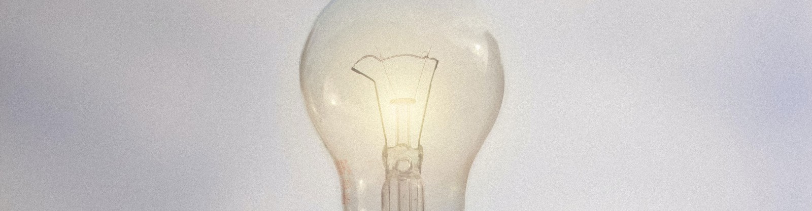 A glowing lightbulb