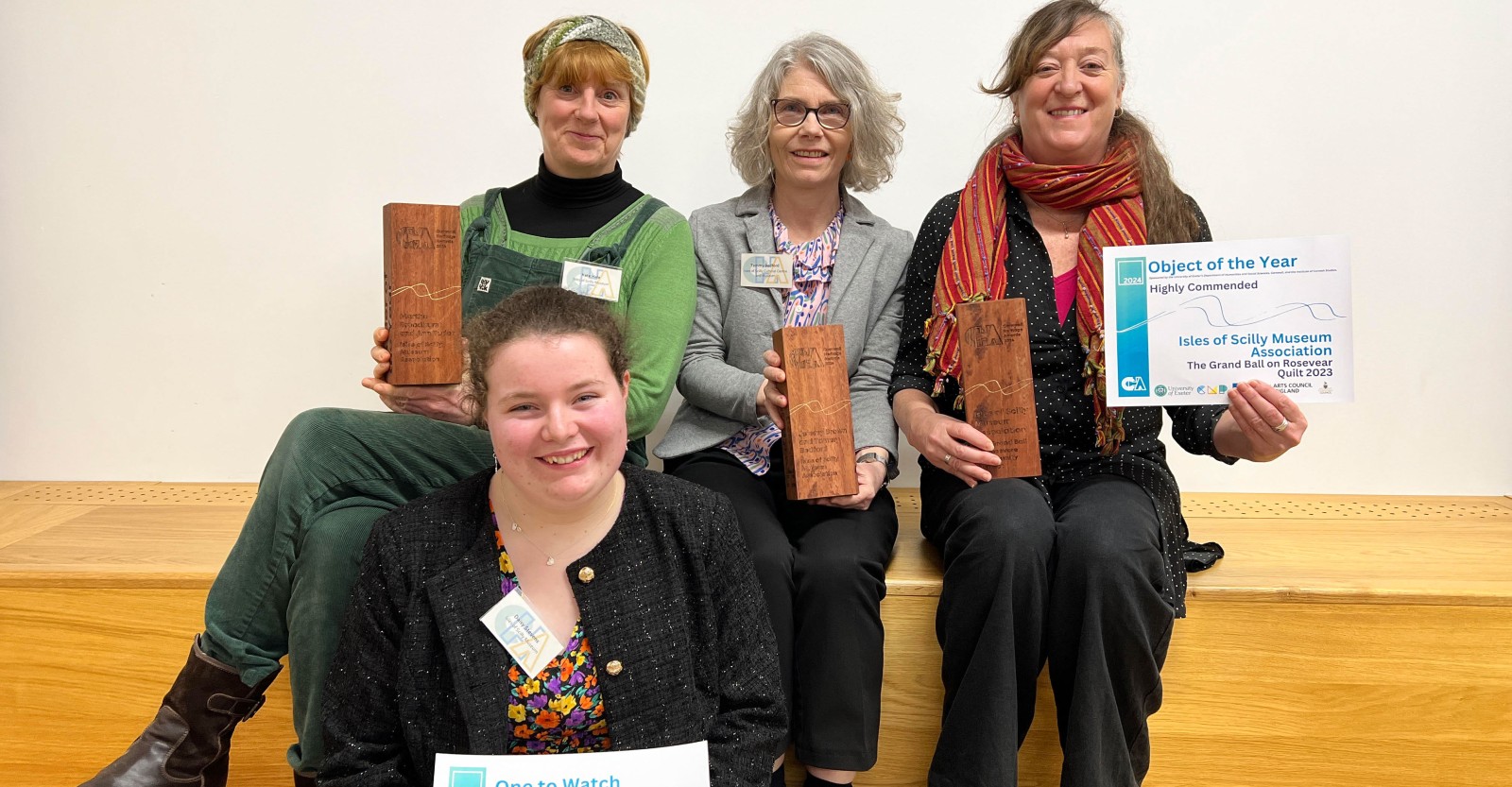 Winners: Daisy Stevens – Young Curators (One to Watch nominee), Kate Hale – Curator/Manager, Isles of Scilly Museum, Bec Applebee – Artistic Director, Grand Ball of Rosevear, Tammy Bedford – Project Co-ordinator, Culture on Scilly  