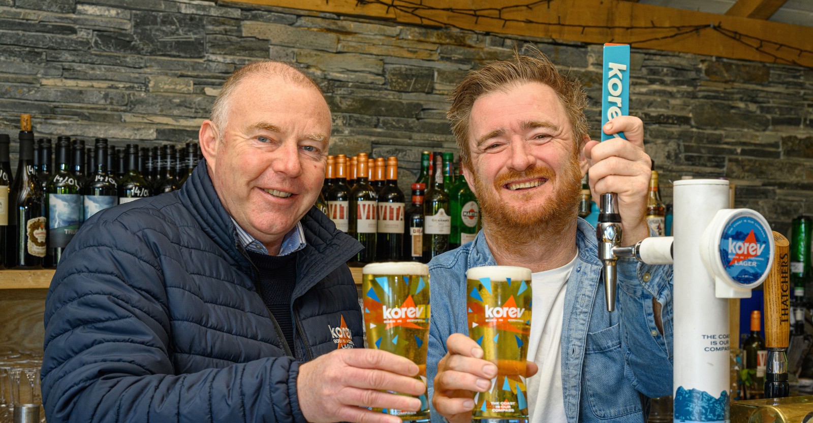 Mark Stephens, head of regional sales for St Austell Brewery and Jack Stein, chef director for The Rick Stein Group.